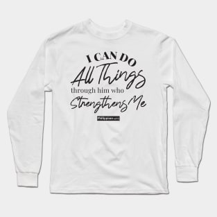 Philippians 4:13 White Ver II Long Sleeve T-Shirt